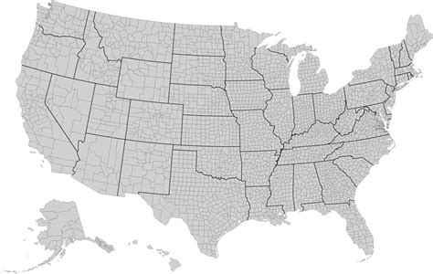 US County Map of the United States - GIS Geography