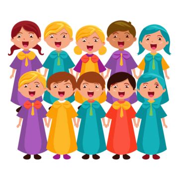 Choir Clipart Children In Choir Outfits Vector Illustration Cartoon ...