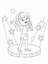 Singer coloring pages sketch template