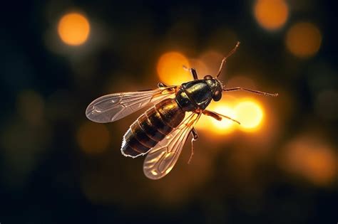 Premium AI Image | representation of a firefly illuminating the night sky