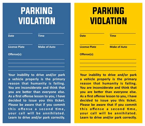 Printable Parking Ticket Template Word - Printables Template Free