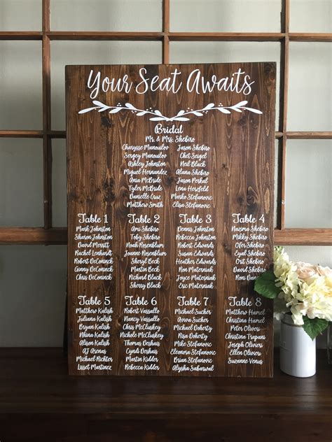 Rustic wedding seating plan wood sign - Your Seat Awaits www ...