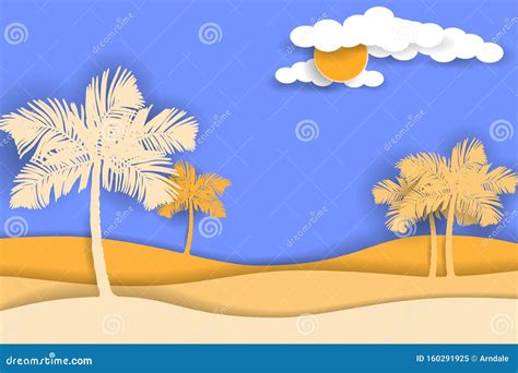 Palm Trees Silhouettes at Desert Background Stock Vector - Illustration of palm, silhouette ...