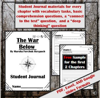 The War Below | SAMPLE Reading Guide | Book/ Literature | Novel Study