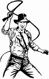 Coloring Indiana Uses His whip Picture sketch template