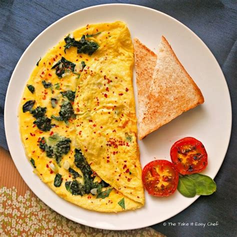 Spinach Omelette | The Take It Easy Chef