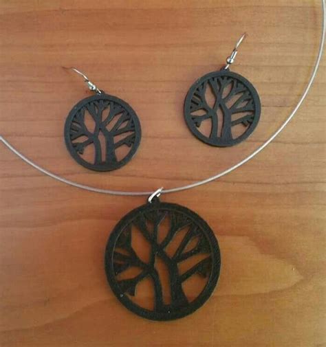 3D printed earrings and pendant "Trees" | 3d printed jewelry, 3d printed earrings, 3d jewelry