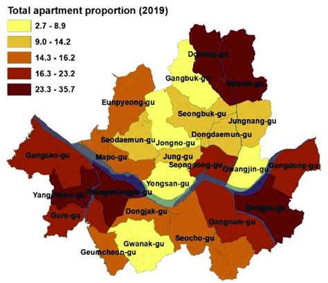 Apartment district ratio in Seoul, South Korea. | Download Scientific ...