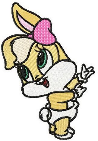 Baby Lola Bunny embroidery design