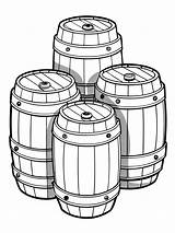 Barrels Stock colouring Book Pages For Children And Adults With vector  sketch template
