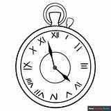Pocket Watch Coloring Page  Easy Drawing Guides sketch template