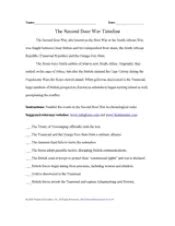 Boer War Timeline - Ordering Activity (6th-8th Grade) - TeacherVision