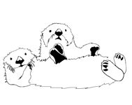 Floating Sea Otter Coloring Pages Coloring Pages