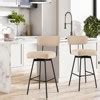 Costway Set Of 4 Swivel Bar Stools Bar Height Upholstered Kitchen Dining Chairs Beige : Target