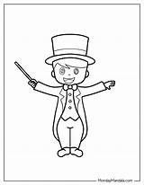 Ringmaster Circus Coloring Pages Clipart Color Online Sheets Carnival  sketch template