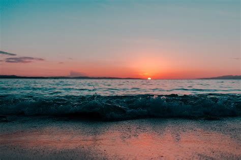 Sea Shore Ocean During Sunset Wallpaper,HD Nature Wallpapers,4k ...