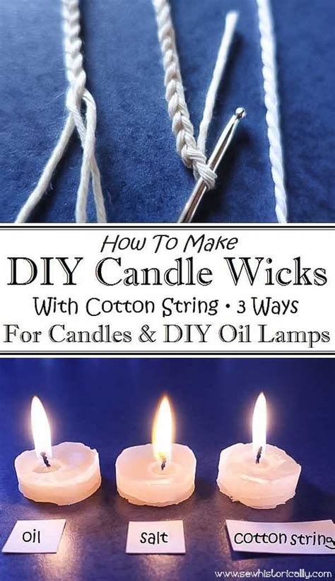 How To Make DIY Candle Wicks With Cotton String - 3 Ways - Sew Historically