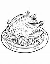Chicken Cooked Coloring Template Pages Sketch Page sketch template