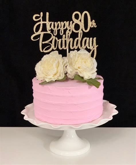 Happy 80th Birthday Cake Topper | Etsy