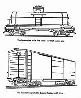 Freight Train And Railroad Coloring Pages  Tank Car Boxcar sketch template