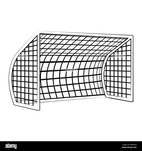 Soccer football goal sport equipment in black and white Stock Vector ...