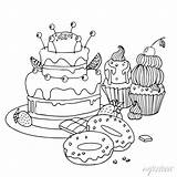 Desserts Bakery Coloring Sheet Pages sketch template