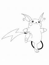 Pokemon Raichu Coloring Pages  Free Printable sketch template