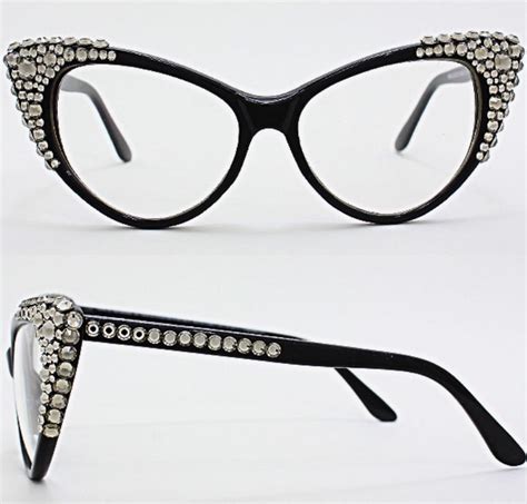 Crystal Studded Clear Lens Eyeglasses | Glasses, Cat eyewear, Cat eye frames