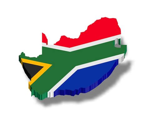Premium Vector | South Africa 3d map with flag