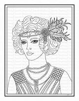 Roaring Twenties Flapper Free Printable Coloring Page  Color With sketch template