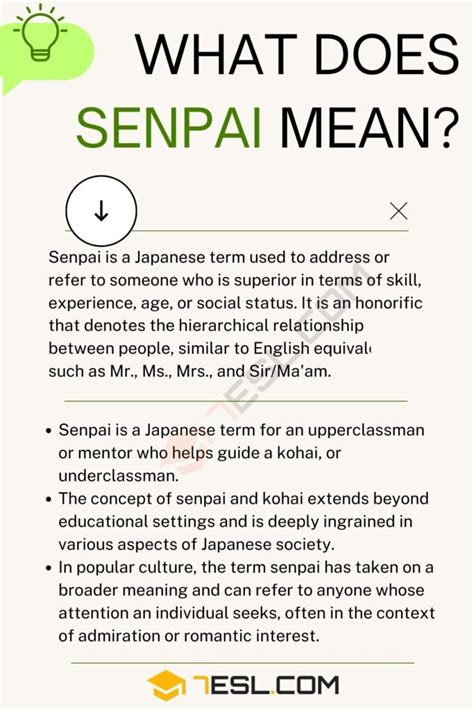 Senpai Meaning, Origin and Examples • 7ESL