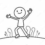 Happy Stick Figure Dancing Coloring Page 61214 48450 sketch template