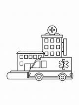 Hospital coloring pages sketch template