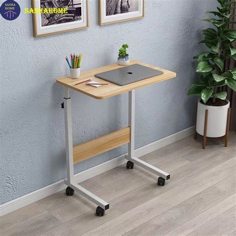 Computer Desk Table With Wheels Liftable Adjustable Standing Laptop For office and study ...