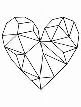 Geometric heart Coloring Page  Funny Pages sketch template