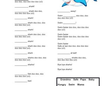 Song Worksheet: Baby Shark (Super Simple Songs)