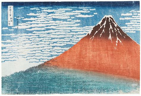 Katsushika Hokusai: Mount Fuji Viewed during a Fine Wind on a Clear Morning (Gaifû kaisei), from ...