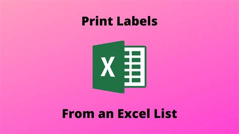 How to Print Labels From Excel List Using Mail Merge - YouTube