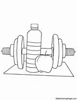 Fitness Objects coloring page sketch template