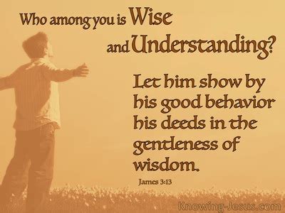 James 3:13 Who among you is wise and understanding? Let him show by his ...