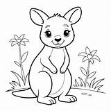Premium Vector  Cute kangaroo coloring book For Toddlers sketch template