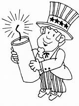 Uncle Sam Holding A Dynamite Coloring Page  Get Pages sketch template