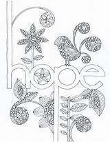 Zentangle Coloring Pages Adult Birds Sketch Page sketch template