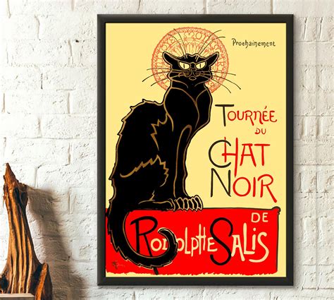 Black cat rodolphe salis le chat noir poster