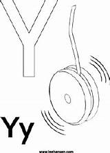 Alphabet Letter Y YoYo Coloring Page sketch template