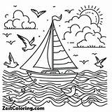 Sail Boat Picture Coloring Page  For Kids – Smart Creative sketch template