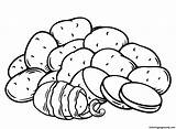 Vegetable Potatoes Coloring Page  Free Printable Pages sketch template