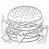 Hamburger 11 coloring page sketch template