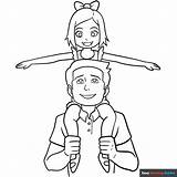 Father And Daughter Coloring Page  Easy Drawing Guides sketch template