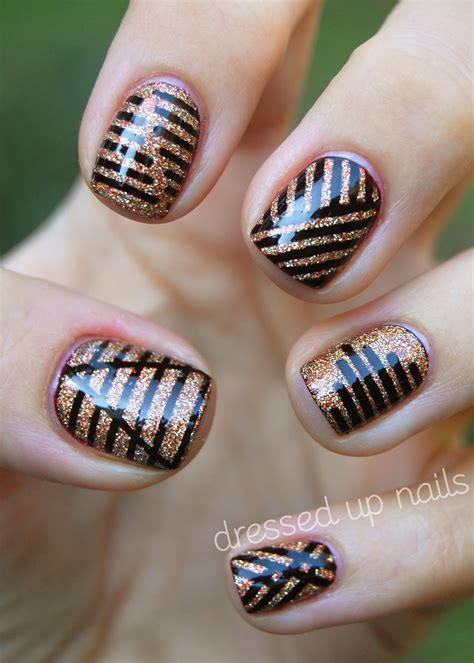 Dressed Up Nails: Baby's first striping tape manicure (China Glaze On Safari nail art part 3!)